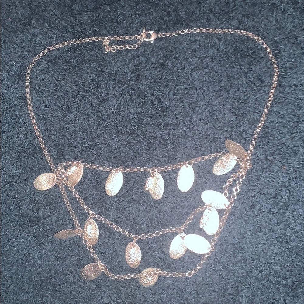 Tiered silver leaf necklace